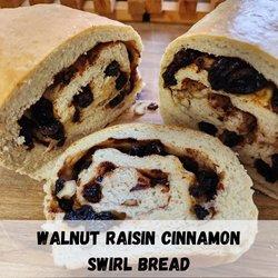 Walnut Raisin Cinnamon Swirl Bread